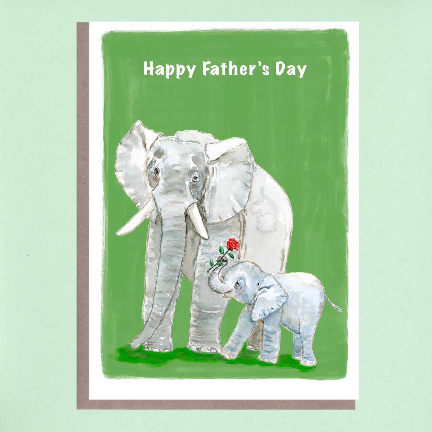 baby elephant flower to dad