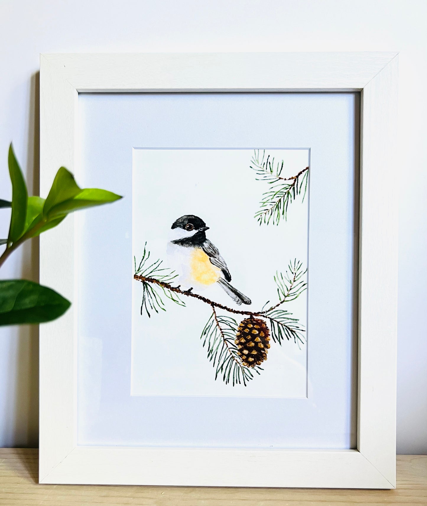 Chickadee with Pinecone
