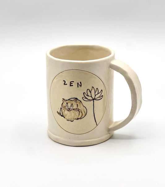 Zen cat mug